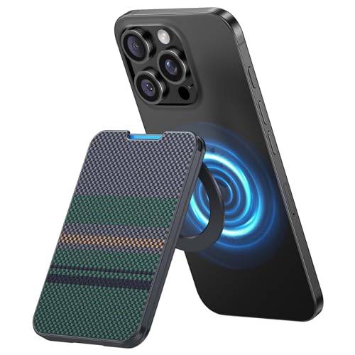 BENKS ArmorGo MagSafe Wallet Ständer, Magnetischer Kartenhalter aus Dupont Kevlar Aramidfaser, Verstellbar & RFID-Blockierend für iPhone 12–16 Serie, Platz für 3 Karten, Aurora von BENKS