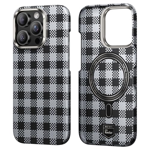 BENKS ArmorVichy Hülle für iPhone 16 Pro, Kompatibel mit Magsafe, Aus Dupont Kevlar Aramidfaser Gefertigt, Anti-Fingerabdruck 16 Pro Handyhülle, Schwarz von BENKS