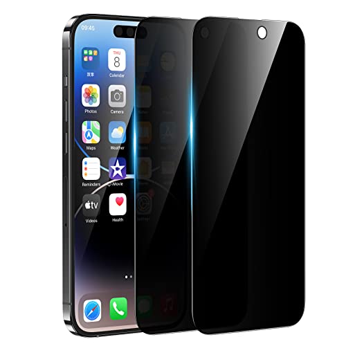 BENKS Full Screen Sichtschutz für iPhone 14 Pro Max Privacy Panzer Schutz Glas [9H Härte], [Bläschenfrei, Kratzfest] iPhone 14 Pro Max Schutzfolie Sichtschutz 2 Stück mit Positionierhilfe von BENKS