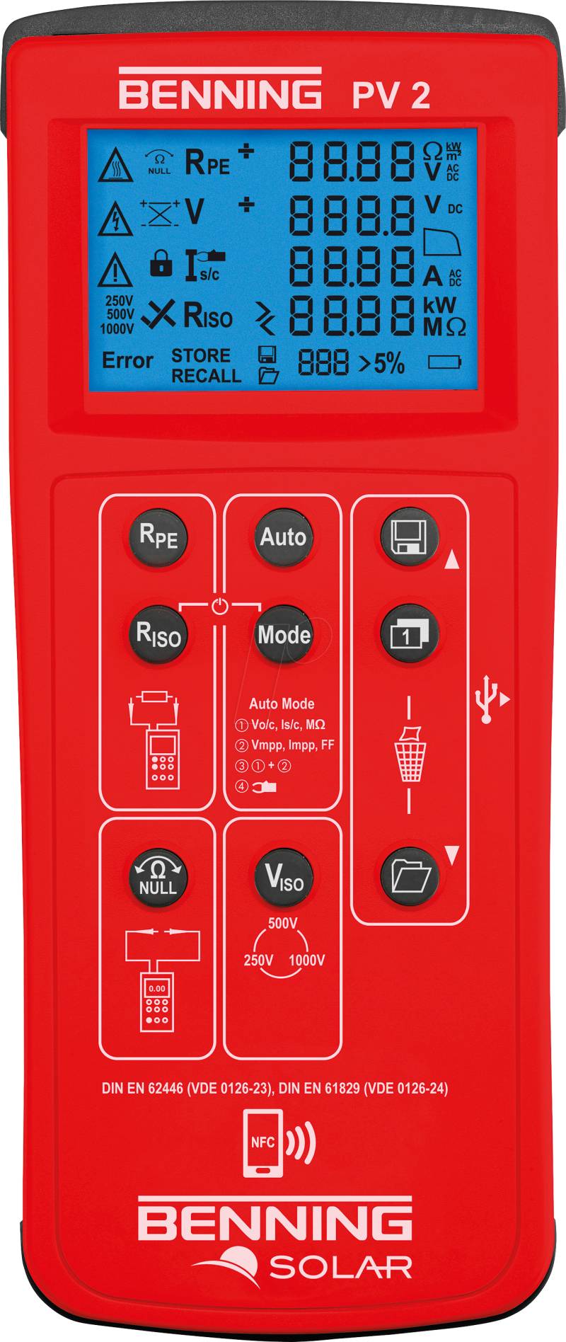 BENNING PV 2 - Installationsprüfgerät PV 2, für Photovoltaik, 1000 V, USB von BENNING