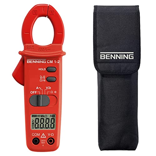 Benning CM 1-2 Digital- Stromzangen-Multimeter, 44062 & DUSPOL-Bereitschaftstasche (inkl. Gürtelschlaufe + Klettverschluss, Maße Länge 330 x Breite 100 x Tiefe 60 mm) 10911 von BENNING