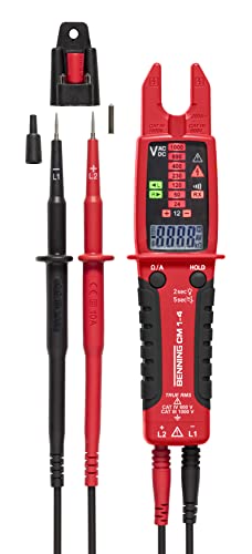 Benning CM 1-4 True RMS-Multimeter mit offener Stromzange (Anzeige digital, 4-stellige LCD-Anzeige, Strommessbereich/AC 0,1 A - 200 A, Wechselstrom) 44686 von BENNING