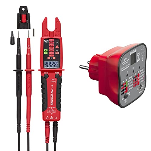 Benning CM 1-4 True RMS-Multimeter mit offener Stromzange 44686 & SDT 1. Steckdosentester 20053 von BENNING