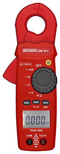 Benning CM 9-1 True RMS-Leckstromzange (Anzeige digital, 4-stellige LCD-Anzeige, Strommessbereich/AC 0.000001 A - 60 A, Wechselstrom) 44682 von BENNING