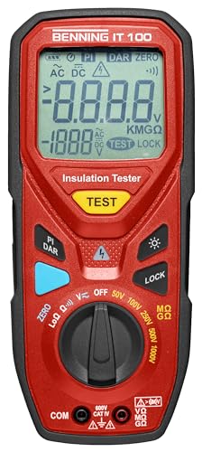 Benning IT 100 Isolations- und Widerstandsmessgerät (für Isolations-/Niederohmmessungen, Max. Spannungsmessbereich DC 600 V) 44107 von BENNING
