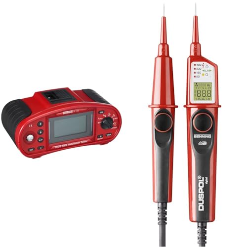 Benning IT 115 True RMS Installationstester, 044104, rot & Duspol digital Spannungs und Durchgangsprüfer, 050263 von BENNING