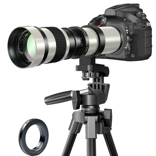 BENOISON 420-800mm Super-Telezoom-Objektiv Manueller Fokus Teleobjektiv EF Objektiv für Canon EOS Rebel T8i T7i T7 T6 T6s T6i T3i T2i SL3 SL2 90D 80D 77D 4000D,1DX 5D 6D Mark II/III/IV DSLR von BENOISON