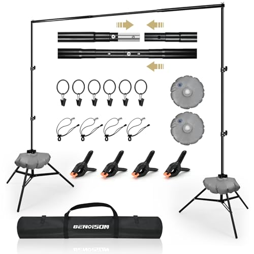 BENOISON Foto Hintergrund Ständer - 2x3m Verstellbarer Hintergrundsystem Fotostudio Hintergrund mit 8 Hintergrundklemmen & 2 Wassersack für Fotografie Video Porträt BENOISON Foto Hintergrund Ständer - 2x3m Verstellbarer Hintergrundsystem Fotostudio Hintergrund mit 8 Hintergrundklemmen & 2 Wassersack für Fotografie Video Porträt von BENOISON