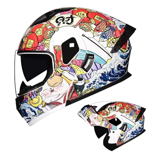 Integralhelm Für Motorradfahrer, Hochklappbarer Modularer Motorradhelm Mit Antibeschlag-Doppellinse, Vier-Jahreszeiten-Rennschutz, ECE-Geprüft B,XL=59-60CM Integralhelm Für Motorradfahrer, Hochklappbarer Modularer Motorradhelm Mit Antibeschlag-Doppellinse, Vier-Jahreszeiten-Rennschutz, ECE-Geprüft B,XL=59-60CM von BENSIMPB