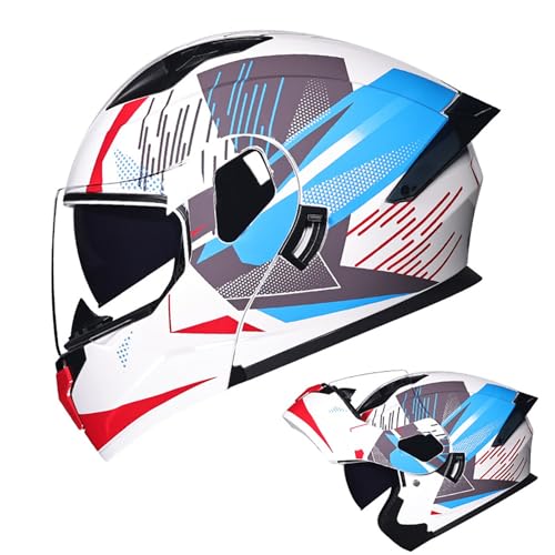 Integralhelm Für Motorradfahrer, Hochklappbarer Modularer Motorradhelm Mit Antibeschlag-Doppellinse, Vier-Jahreszeiten-Rennschutz, ECE-Geprüft C,L=57-58CM Integralhelm Für Motorradfahrer, Hochklappbarer Modularer Motorradhelm Mit Antibeschlag-Doppellinse, Vier-Jahreszeiten-Rennschutz, ECE-Geprüft C,L=57-58CM von BENSIMPB