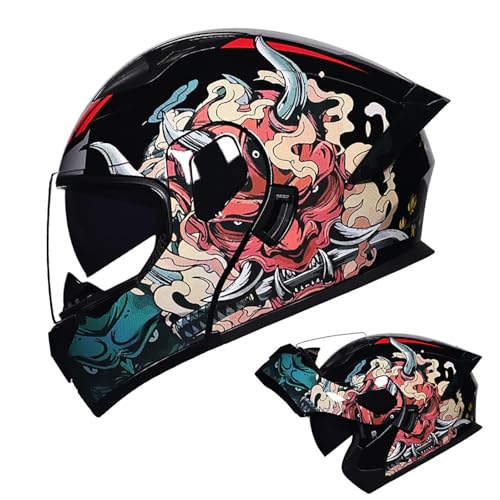 Integralhelm Für Motorradfahrer, Hochklappbarer Modularer Motorradhelm Mit Antibeschlag-Doppellinse, Vier-Jahreszeiten-Rennschutz, ECE-Geprüft D,L=57-58CM Integralhelm Für Motorradfahrer, Hochklappbarer Modularer Motorradhelm Mit Antibeschlag-Doppellinse, Vier-Jahreszeiten-Rennschutz, ECE-Geprüft D,L=57-58CM von BENSIMPB