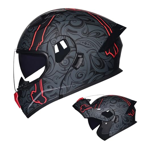 Integralhelm Für Motorradfahrer, Hochklappbarer Modularer Motorradhelm Mit Antibeschlag-Doppellinse, Vier-Jahreszeiten-Rennschutz, ECE-Geprüft H,M=55-56CM Integralhelm Für Motorradfahrer, Hochklappbarer Modularer Motorradhelm Mit Antibeschlag-Doppellinse, Vier-Jahreszeiten-Rennschutz, ECE-Geprüft H,M=55-56CM von BENSIMPB