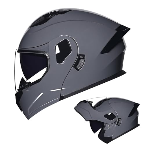Integralhelm für Motorradfahrer, DOT/ECE-zugelassener Klapphelm für Motorradfahrer mit Antibeschlag-Doppelvisier für Damen, Herren und Erwachsene A,L=57-58CM Integralhelm für Motorradfahrer, DOT/ECE-zugelassener Klapphelm für Motorradfahrer mit Antibeschlag-Doppelvisier für Damen, Herren und Erwachsene A,L=57-58CM von BENSIMPB