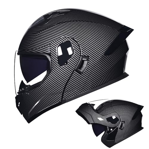 Integralhelm für Motorradfahrer, DOT/ECE-zugelassener Klapphelm für Motorradfahrer mit Antibeschlag-Doppelvisier für Damen, Herren und Erwachsene E,XL=59-60CM Integralhelm für Motorradfahrer, DOT/ECE-zugelassener Klapphelm für Motorradfahrer mit Antibeschlag-Doppelvisier für Damen, Herren und Erwachsene E,XL=59-60CM von BENSIMPB