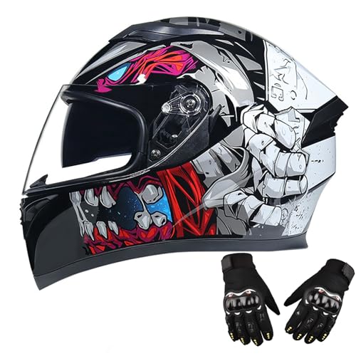 Integrierter Modularer Motorradhelm, Integralhelm Für Motorradfahrer Mit Doppelvisier, ECE-Geprüfter Helm Für Erwachsene, Frauen Und Männer F,XL=61-62CM Integrierter Modularer Motorradhelm, Integralhelm Für Motorradfahrer Mit Doppelvisier, ECE-Geprüfter Helm Für Erwachsene, Frauen Und Männer F,XL=61-62CM von BENSIMPB