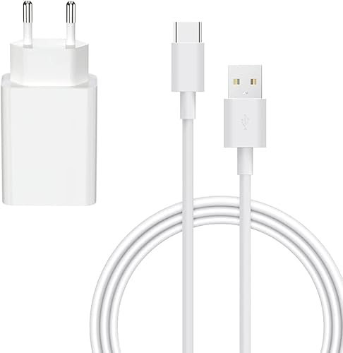 Ladekabel für Samsung Schnellladekabel, Ladegerät für Galaxy S21 S22 S20 FE 5G A33 A53 A54, Schnellladegerät 18W Fast Charger USB C Netzteil, QC3,0 Ladeadapter Kabel Weiß von BENSN