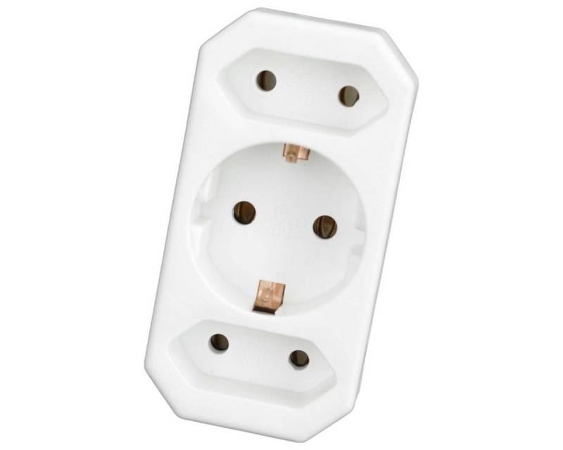 BENSON Reiseadapter Steckdose 2 Euro 1 Schuko Reisestecker Steckdosenadapter Stromadapter, bis max. 3500W von BENSON