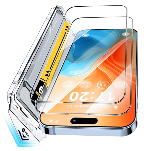 BENTIACC 9H+ Schutzfolie für iPhone 16/iPhone 15, Auto-Installation für 16 Displayschutz, Fingerabdruck-ID Schutzglas, Blasenfrei Bruchsicher Full Cover Displayfolie-2 Stück BENTIACC 9H+ Schutzfolie für iPhone 16/iPhone 15, Auto-Installation für 16 Displayschutz, Fingerabdruck-ID Schutzglas, Blasenfrei Bruchsicher Full Cover Displayfolie-2 Stück von BENTIACC