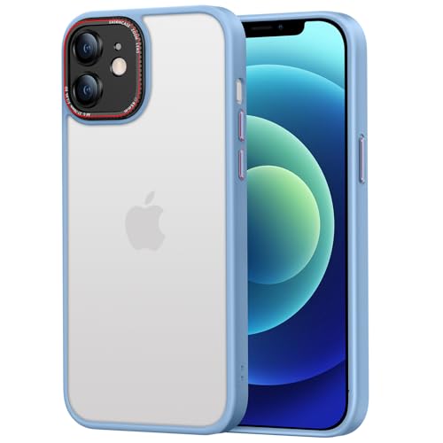 BENTIACC handyhülle für iPhone 12 Hülle, Translucent Matte Strukturierte, Stoßfeste Kratzfeste Anti-Fingerabdruck für hülle iPhone 12 (Far Peak Blue) von BENTIACC