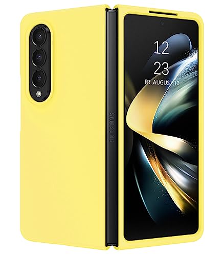 BENTOBEN Galaxy Z Fold 4 Hülle, weiches Silikongel Gummi Bumper Slim Hard PC Dünn Stoßfest Schutzhülle für Samsung Galaxy Z Fold 4 (7,6 Zoll), Gelb von BENTOBEN