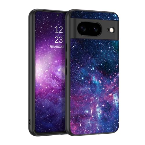 BENTOBEN Google Pixel 8 Hülle, Handyhülle Google Pixel 8 Case Leuchten im Dunkeln Slim Dünn Fluoreszenz Nebula Muster PC Schale TPU Bumper Kratzfest Schutzhülle Hülle für Google Pixel 8 - Lila von BENTOBEN