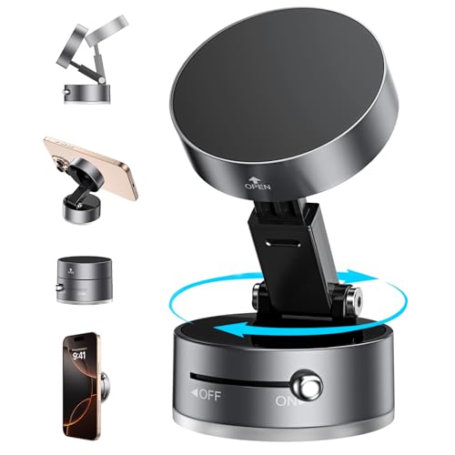 BENTOBEN Handyhalterung für Auto, magnetisch, verbessert, [360° Ultrastarker Saugnapf] Magnetische Handyhalterung, faltbar, Rotation, Magnet für iPhone 16 15 14 13 12 und Samsung Galaxy und andere von BENTOBEN