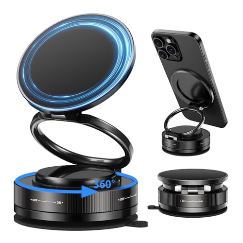 BENTOBEN Handyhalterung für das Auto, magnetisch, aktualisiert, 2025 [360° Ultrastarker Saugnapf] N54-Magnethalterung für Handy, faltbar, drehbar, für iPhone 16 15 14 13 12 und Samsung Galaxy und von BENTOBEN