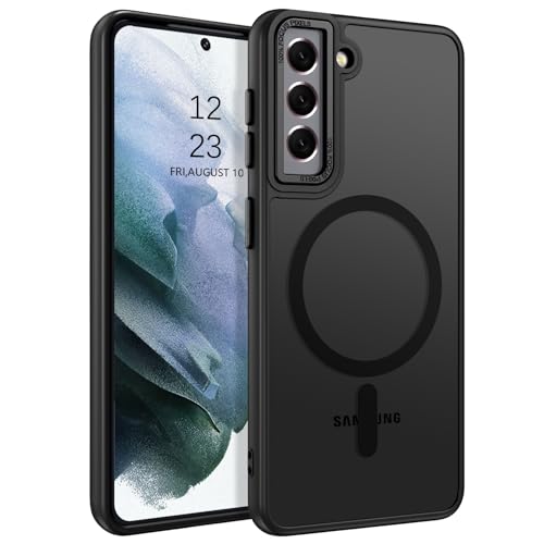 BENTOBEN für Samsung Galaxy S21 Hülle mit MagSafe Magnetisch Hülle für Samsung Galaxy S21 6.2" Durchscheinende Matt Anti-Fingerabdruck Handyhülle Rückseite Dünn Stoßfest Schutzhülle, Schwarz BENTOBEN für Samsung Galaxy S21 Hülle mit MagSafe Magnetisch Hülle für Samsung Galaxy S21 6.2" Durchscheinende Matt Anti-Fingerabdruck Handyhülle Rückseite Dünn Stoßfest Schutzhülle, Schwarz von BENTOBEN