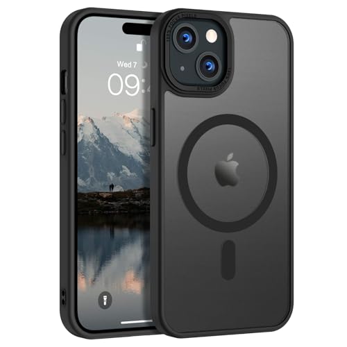 BENTOBEN für iPhone 15 Hülle mit MagSafe Magnetisch Hülle für iPhone 15 6.1" Durchscheinende Matt Anti-Fingerabdruck Handyhülle Rückseite Dünn Stoßfest Schutzhülle, Schwarz BENTOBEN für iPhone 15 Hülle mit MagSafe Magnetisch Hülle für iPhone 15 6.1" Durchscheinende Matt Anti-Fingerabdruck Handyhülle Rückseite Dünn Stoßfest Schutzhülle, Schwarz von BENTOBEN