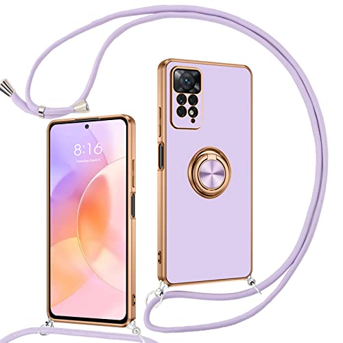 BENTOBEN Handykette Xiaomi Redmi Note 11 Pro 4G/5G, Handyhülle für Xiaomi Redmi Note 12 Pro 4G mit Band 360° Halter Ständer Kratzfest Stoßfeste Schutzhülle für Xiaomi Redmi Note 11 Pro 4G/5G, Lila von BENTOBEN