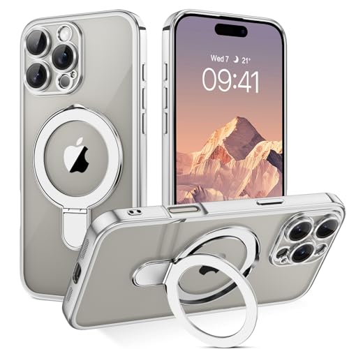 BENTOBEN Hülle für iPhone 16 Pro Mag-Safe mit Ständer, 【 Magnetisch Ständer Ring】 Clear Kabellos Dünn TPU Bumper Cover Case Handyhülle iPhone 16 Pro 6.3", Silber BENTOBEN Hülle für iPhone 16 Pro Mag-Safe mit Ständer, 【 Magnetisch Ständer Ring】 Clear Kabellos Dünn TPU Bumper Cover Case Handyhülle iPhone 16 Pro 6.3", Silber von BENTOBEN