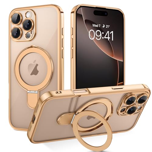 BENTOBEN Hülle für iPhone 16 Pro Max Mag-Safe mit Ständer, 【 Magnetisch Ständer Ring】 Clear Kabellos Dünn TPU Bumper Cover Case Handyhülle iPhone 16 Pro Max 6.9",Titan Wüstensand Transparent BENTOBEN Hülle für iPhone 16 Pro Max Mag-Safe mit Ständer, 【 Magnetisch Ständer Ring】 Clear Kabellos Dünn TPU Bumper Cover Case Handyhülle iPhone 16 Pro Max 6.9",Titan Wüstensand Transparent von BENTOBEN