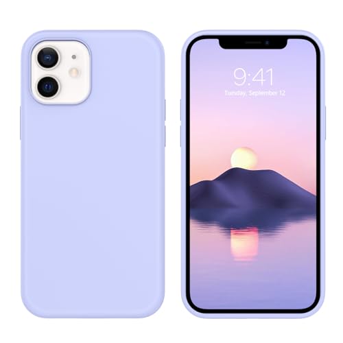 BENTOBEN Kompatibel mit iPhone 12/12 Pro Hülle, weiches Silikongel, Gummi, Bumper, Mikrofaserfutter, harte Rückseite, stoßfest, Schutzhülle für iPhone 12/iPhone 12 Pro 6,1 Zoll 2020, Hellviolett von BENTOBEN