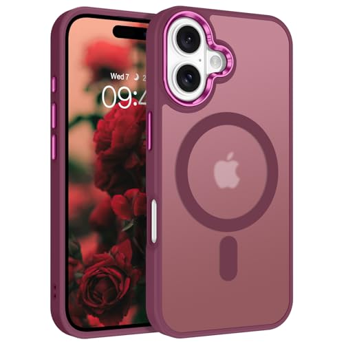 BENTOBEN Kompatibel mit iPhone 16 Hülle, Magnetische iPhone 16 Hülle [Kompatibel mit Magsafe] Durchscheinende Matte Handyhülle iPhone 16 Slim Fit Stoßfest Damen Herren Schutzhülle für iPhone 16, von BENTOBEN