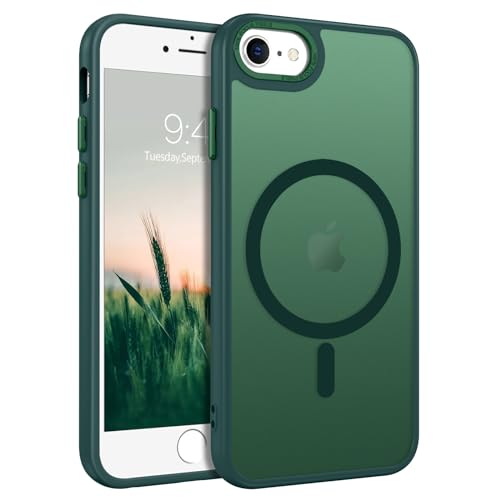 BENTOBEN Magnetische Schutzhülle, kompatibel mit iPhone 7, iPhone 8, iPhone SE, kompatibel mit Magsafe, kabelloses Laden, transparent, matt, militärischer Schutz, kratzfest, stoßfest, Grün BENTOBEN Magnetische Schutzhülle, kompatibel mit iPhone 7, iPhone 8, iPhone SE, kompatibel mit Magsafe, kabelloses Laden, transparent, matt, militärischer Schutz, kratzfest, stoßfest, Grün von BENTOBEN