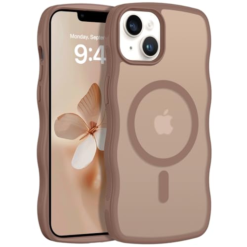BENTOBEN Magnetische Schutzhülle für iPhone 13 Mini, lockig, gewellt, durchscheinend, mattiert, kompatibel mit Magsafe, schlanke, rutschfeste Schutzhülle für iPhone 13 Mini 5,4 Zoll, Desert Titanium von BENTOBEN