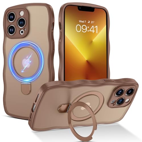 BENTOBEN Magnetische Schutzhülle für iPhone 13 Pro, kompatibel mit Magsafe, gelocktes Wellenrahmen-Design, rutschfest, einfacher Griff, Ständer, Ringhalter, schützende Stoßstange, niedliche BENTOBEN Magnetische Schutzhülle für iPhone 13 Pro, kompatibel mit Magsafe, gelocktes Wellenrahmen-Design, rutschfest, einfacher Griff, Ständer, Ringhalter, schützende Stoßstange, niedliche von BENTOBEN