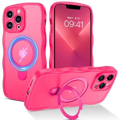 BENTOBEN Magnetische Schutzhülle für iPhone 13 Pro, kompatibel mit Magsafe, gelocktes Wellenrahmen-Design, rutschfest, einfacher zu greifen, Ständer, Ringhalter, schützende Stoßstange, niedliche BENTOBEN Magnetische Schutzhülle für iPhone 13 Pro, kompatibel mit Magsafe, gelocktes Wellenrahmen-Design, rutschfest, einfacher zu greifen, Ständer, Ringhalter, schützende Stoßstange, niedliche von BENTOBEN