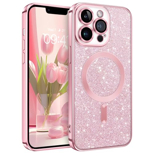 BENTOBEN Magnetische Schutzhülle für iPhone 13 Pro, kompatibel mit Magsafe, kabelloses Aufladen, Schutzhülle für iPhone 13 Pro, ultradünn, glänzend, Glitzer, Silikon, robust, kratzfest, stoßfest, Rosa BENTOBEN Magnetische Schutzhülle für iPhone 13 Pro, kompatibel mit Magsafe, kabelloses Aufladen, Schutzhülle für iPhone 13 Pro, ultradünn, glänzend, Glitzer, Silikon, robust, kratzfest, stoßfest, Rosa von BENTOBEN