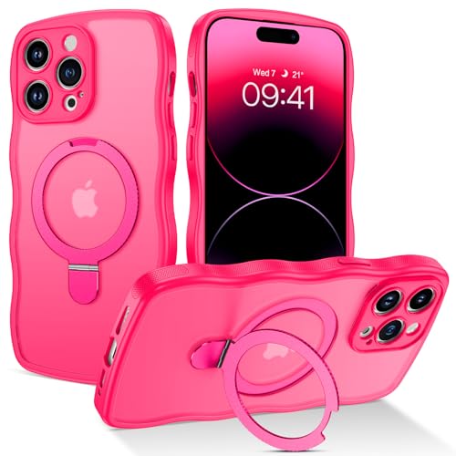 BENTOBEN Magnetische Schutzhülle für iPhone 14 Pro Max, mit unsichtbarem Ständer, kompatibel mit Magsafe, niedlich, lockig, gewellt, matt, für iPhone 14 Pro Max, Ringständer, stoßfest, für Damen und BENTOBEN Magnetische Schutzhülle für iPhone 14 Pro Max, mit unsichtbarem Ständer, kompatibel mit Magsafe, niedlich, lockig, gewellt, matt, für iPhone 14 Pro Max, Ringständer, stoßfest, für Damen und von BENTOBEN