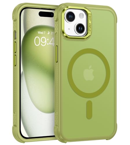 BENTOBEN Magnetische Schutzhülle für iPhone 15 2023 [kompatibel mit MagSafe] [4,8 m Schutz in Militärqualität], matt, durchscheinend, rutschfest, gelb, harte Schutzhülle für iPhone 15 15,5 cm (6,1 von BENTOBEN