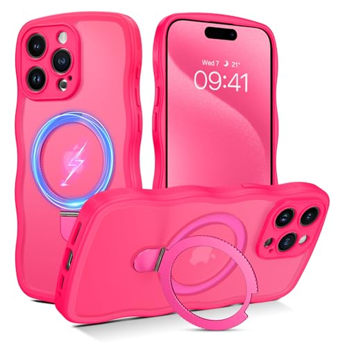 BENTOBEN Magnetische Schutzhülle für iPhone 15 Pro, kompatibel mit Magsafe, gelocktes Wellenrahmen-Design, rutschfest, einfacher zu greifen, Ständer, Ringhalter, schützende Stoßstange, niedliche BENTOBEN Magnetische Schutzhülle für iPhone 15 Pro, kompatibel mit Magsafe, gelocktes Wellenrahmen-Design, rutschfest, einfacher zu greifen, Ständer, Ringhalter, schützende Stoßstange, niedliche von BENTOBEN