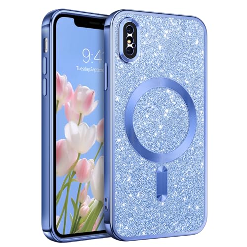 BENTOBEN Magnetische Schutzhülle für iPhone X, iPhone XS, kompatibel mit Magsafe, kabelloses Laden, ultradünn, glänzend, Silikon, kratzfest, stoßfest, Blau BENTOBEN Magnetische Schutzhülle für iPhone X, iPhone XS, kompatibel mit Magsafe, kabelloses Laden, ultradünn, glänzend, Silikon, kratzfest, stoßfest, Blau von BENTOBEN