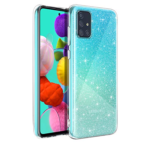 BENTOBEN Samsung Galaxy A51 Hülle Handyhülle Glitzer, Samsung Galaxy A51 Case Slim Glitzer Soft Silikon Bumper Cover Ultra dünn Hülle für Samsung Galaxy A51 Bling Transparent von BENTOBEN