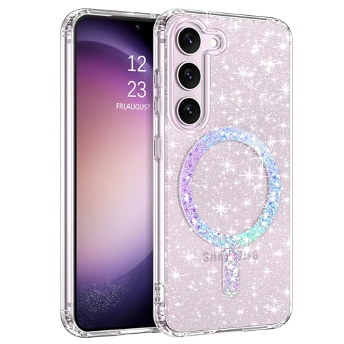 BENTOBEN für Samsung Galaxy S23 Hülle Handyhülle Glitzer, Magnetisches Samsung Galaxy S23 6.1" Case mit Magsafe Muster Slim Bumper Silikon Cover Dünn Hülle für Samsung S23 Frauen Bling Transparent von BENTOBEN