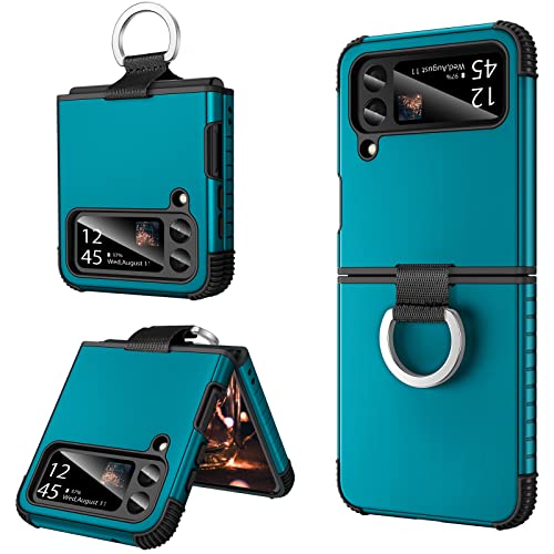 BENTOBEN für Samsung Galaxy Z Flip 3 Case, Z Flip 3 5G Case with Ring, Heavy Duty 2 in 1 Full Body Rugged Shockproof Protection Cover Girls Women Boy Men Covers for Galaxy Z Flip 3, Blau von BENTOBEN