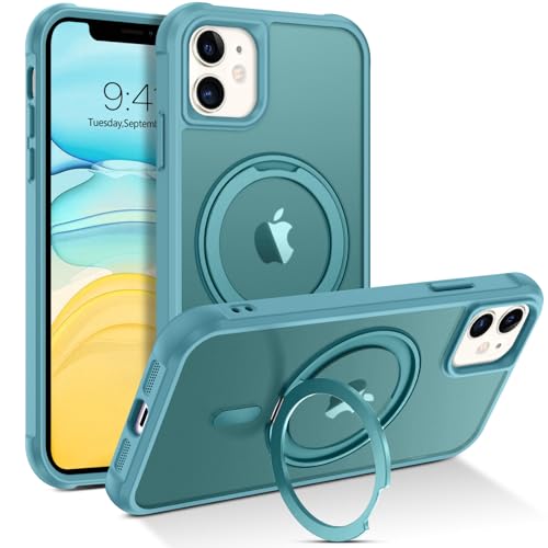 BENTOBEN Schutzhülle für iPhone 11, magnetische Schutzhülle für iPhone 11 (kompatibel mit MagSafe), drehbarer Ringhalter, Kickstand, stoßfest, für Damen, Herren, Mädchen, Jungen, Schutzhülle für von BENTOBEN