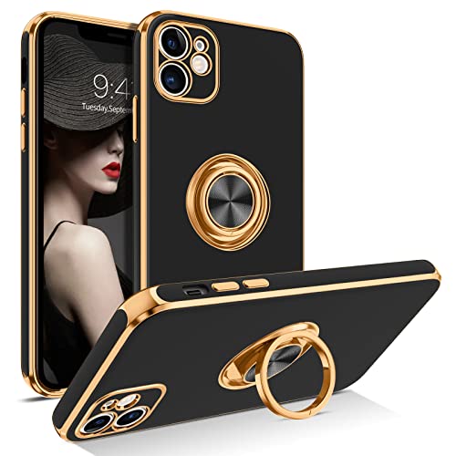 BENTOBEN Schutzhülle für iPhone 11, ultradünn, aus TPU, Ringhalterung, niedlich, Beschichtung, Kamera, Objektiv, stoßfest, Handschlaufe, rutschfest, Schutzhülle für iPhone 11, Schwarz BENTOBEN Schutzhülle für iPhone 11, ultradünn, aus TPU, Ringhalterung, niedlich, Beschichtung, Kamera, Objektiv, stoßfest, Handschlaufe, rutschfest, Schutzhülle für iPhone 11, Schwarz von BENTOBEN