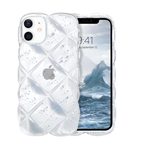 BENTOBEN Schutzhülle für iPhone 12 Mini 5,4 Zoll (13,7 cm), transparente Glitzer-Silberfolie von BENTOBEN