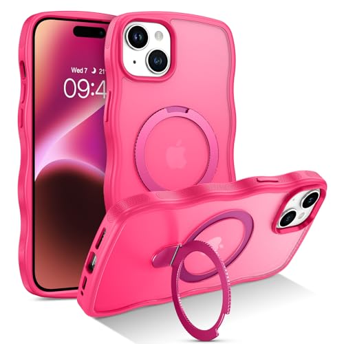 BENTOBEN Schutzhülle für iPhone 14 Plus, mit unsichtbarem Ständer, kompatibel mit Magsafe, niedliche lockige Wellen, magnetische Handyhülle, iPhone 14 Plus, Ringhalter, schlank, für Damen und Mädchen BENTOBEN Schutzhülle für iPhone 14 Plus, mit unsichtbarem Ständer, kompatibel mit Magsafe, niedliche lockige Wellen, magnetische Handyhülle, iPhone 14 Plus, Ringhalter, schlank, für Damen und Mädchen von BENTOBEN